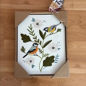 Floral Embroidery Canvas Wall Art